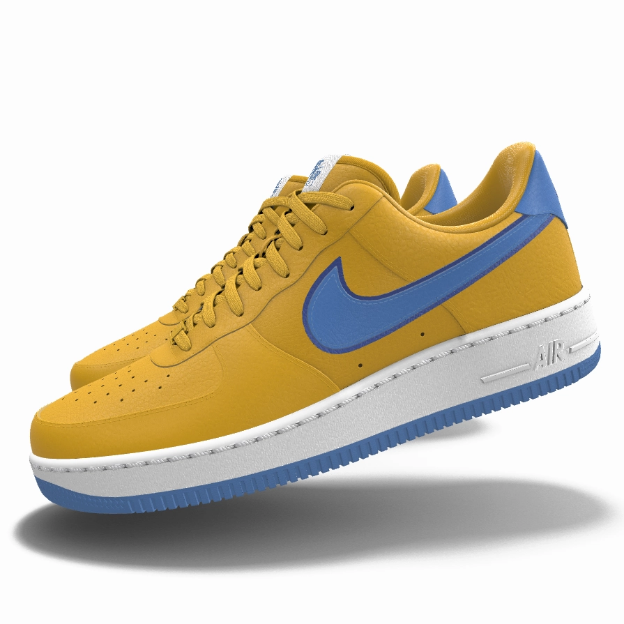 $195 NIB NEW Mens NIKE Air Force 1 Low Premium Yellow Leather Custom BB Shoes Asics Court Tennis Shoes