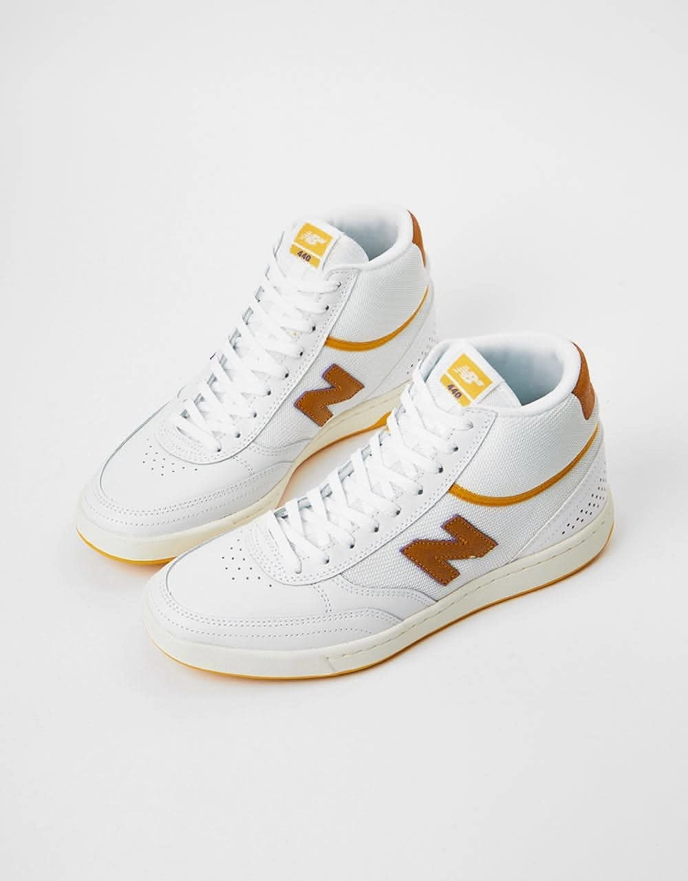 New Balance Outlet Wrentham Ma New Balance Numeric 440 Hi Skate Shoes - White/Yellow
