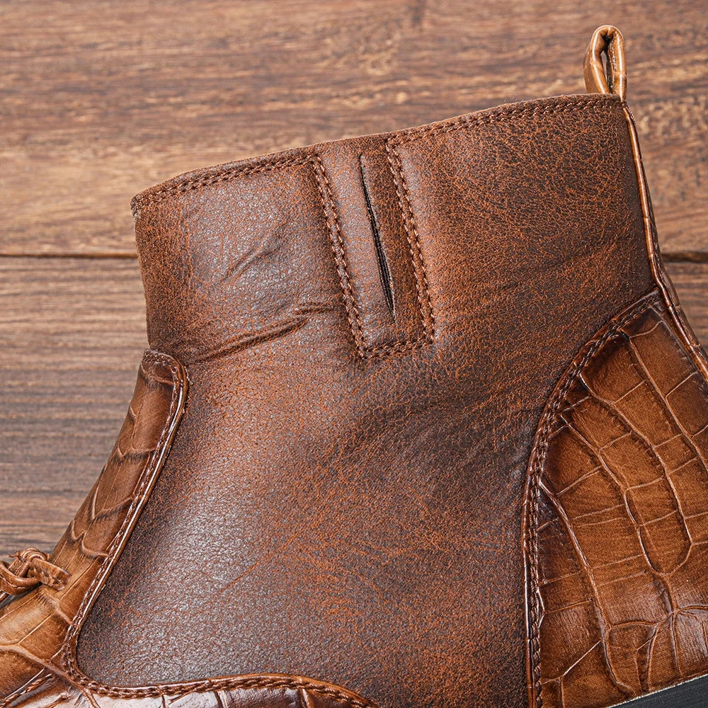 Crocodile Leather Fashion Tassel Men's Shoes Lv Shoes Flat