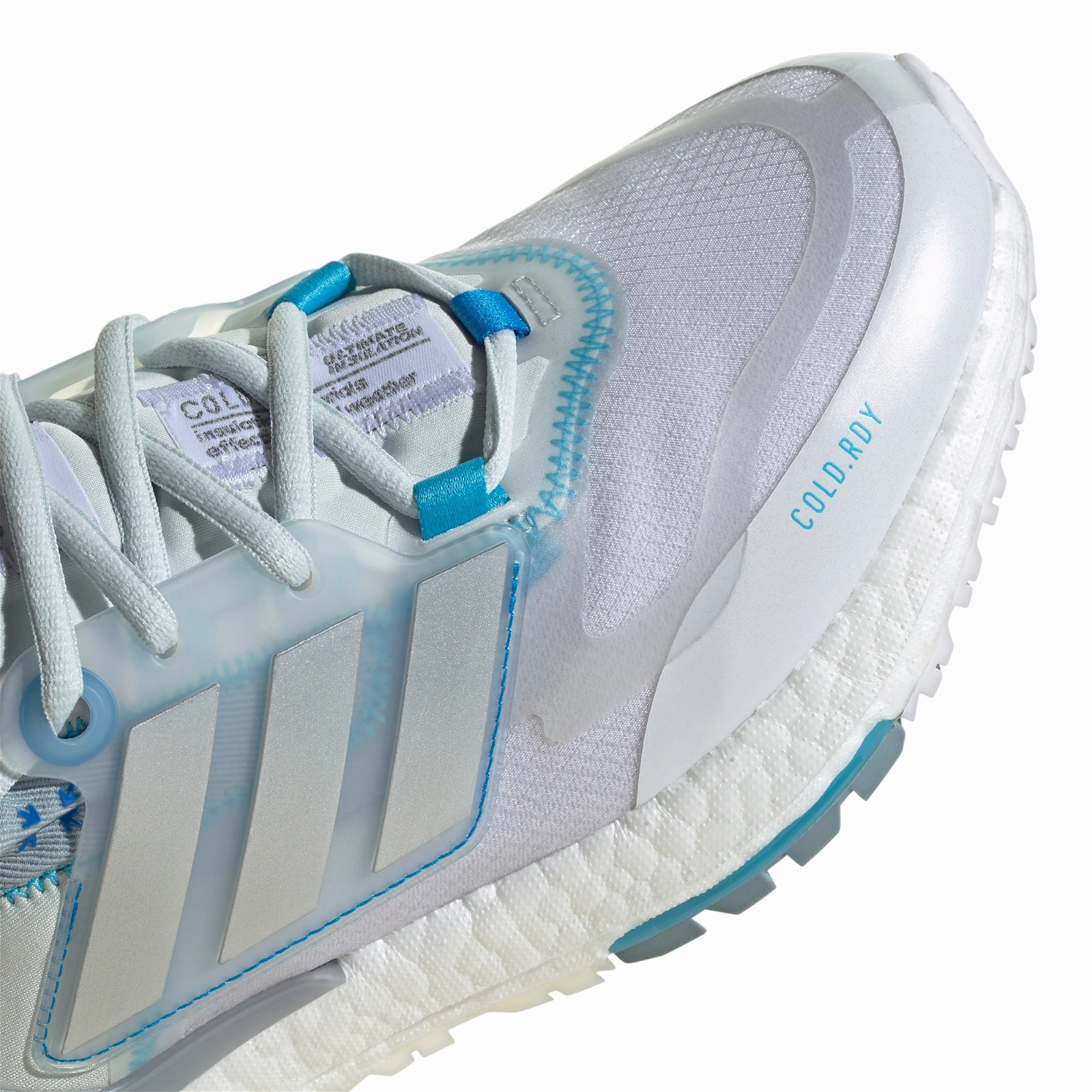 Adidas Max Cushion Shoe adidas Womens Ultra Boost 22 Cold.RDY Trainers - Blue Tint Silver Metallic