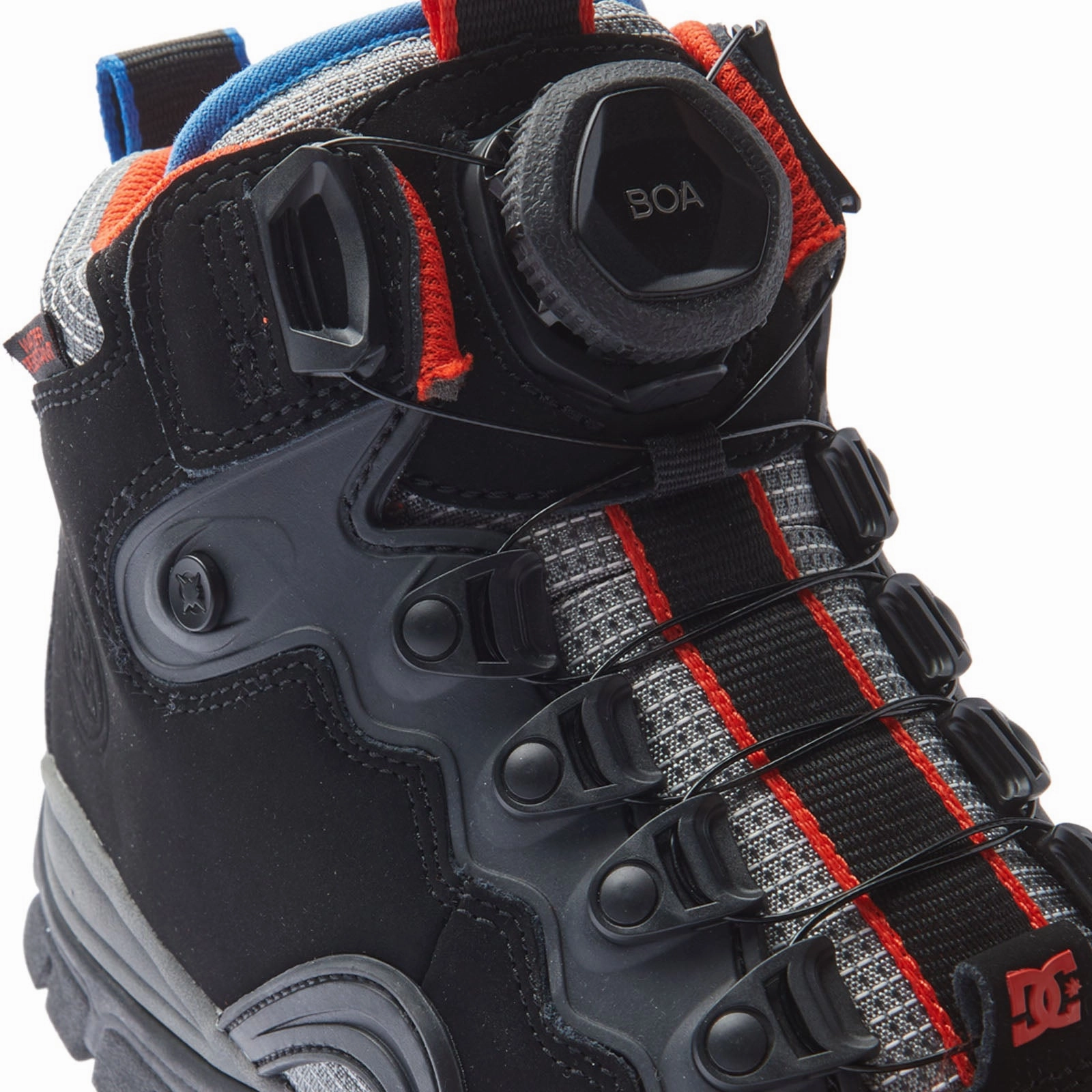 Boa Snowmobile Boots DC Shoes Mens Navigator LX Leather Waterproof Boots - Black