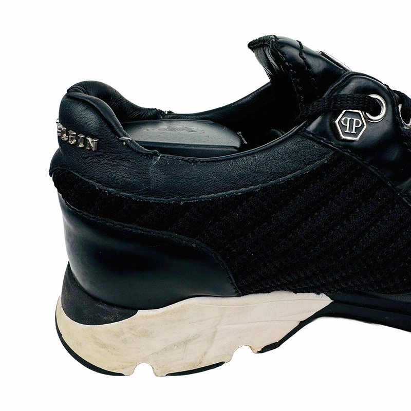 Philipp Plein Womens Black Mesh Panel Skull Sneaker Shoes (Size 38) Training Shoes Barefoot