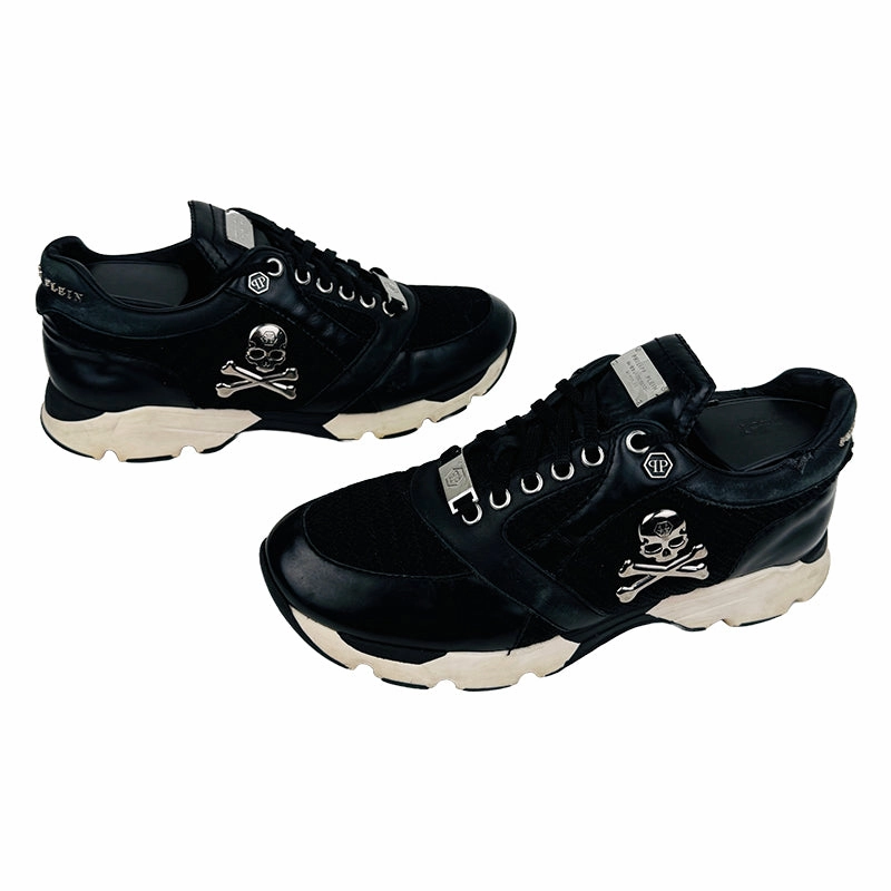 Philipp Plein Womens Black Mesh Panel Skull Sneaker Shoes (Size 38) Best Training Shoes For Narrow Feet