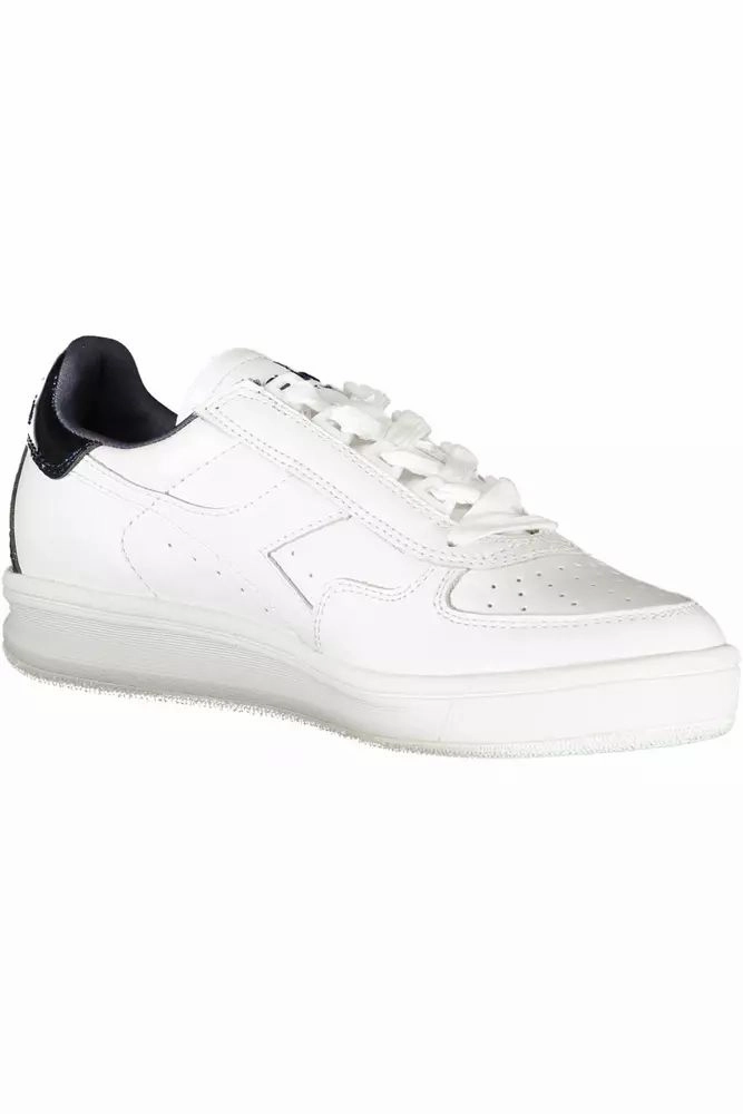 Diadora Elegant White Lace-Up Sneakers with Contrast Detail Sneakers Size 11 Wide