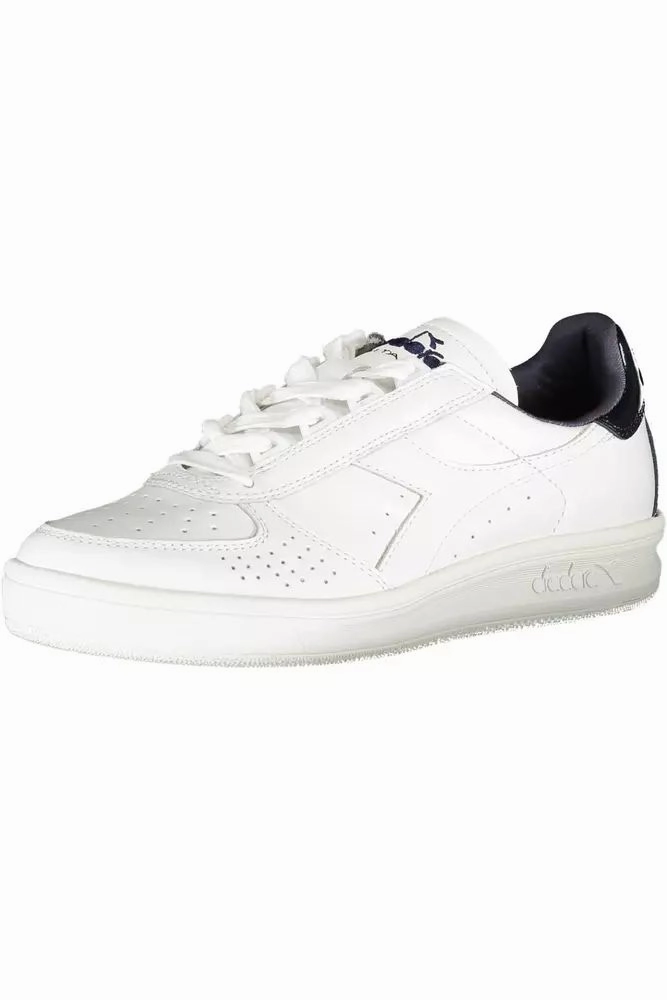 Diadora Elegant White Lace-Up Sneakers with Contrast Detail Kswiss Sneakers