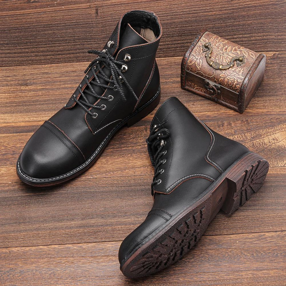 Flat Sling Back Shoes Italian handmade cowhide high-top casual boots
