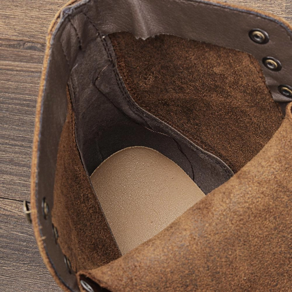 Italian handmade cowhide high-top casual boots Witch Shoes Flats