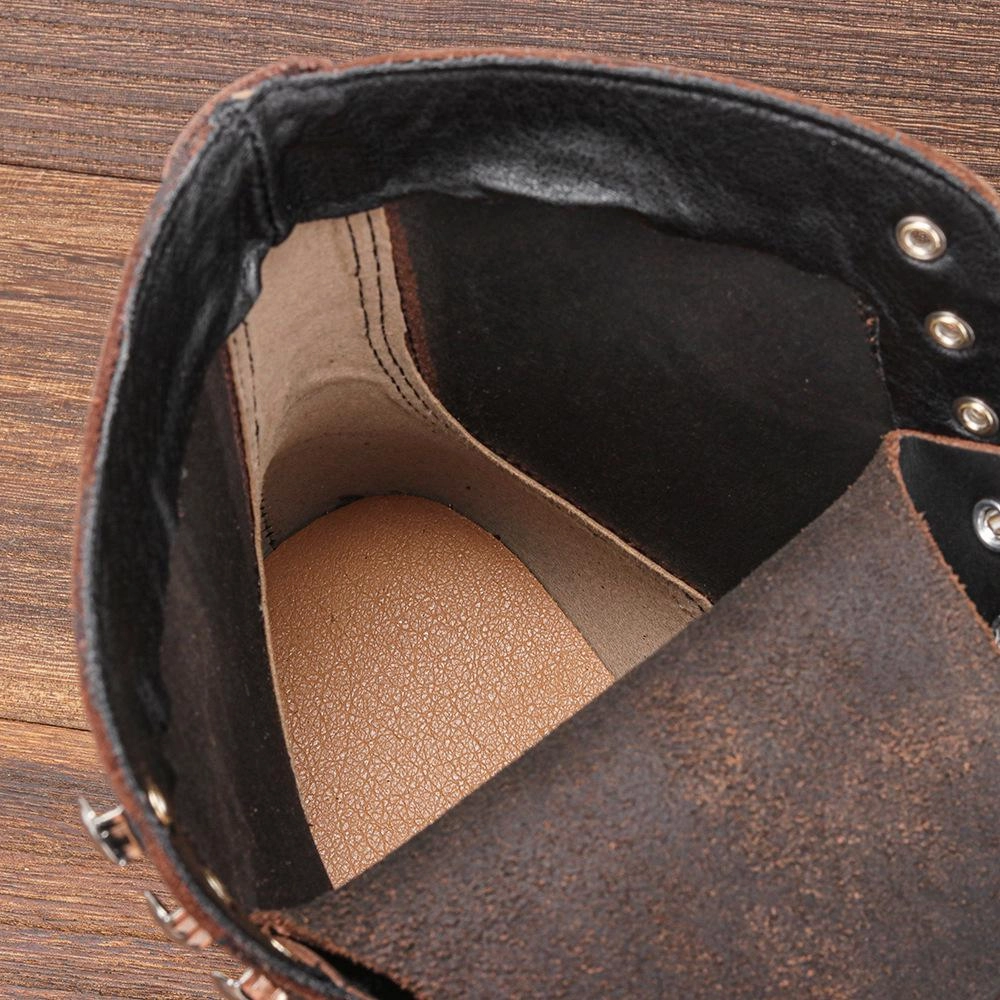 Metallic Gold Flat Shoes Italian handmade cowhide high-top casual boots