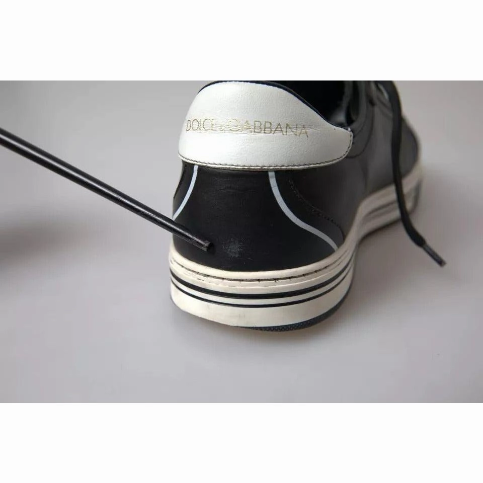 Twinkle Toes Sneakers Dolce & Gabbana Black Leather Crown Milano Men Sneakers Shoes