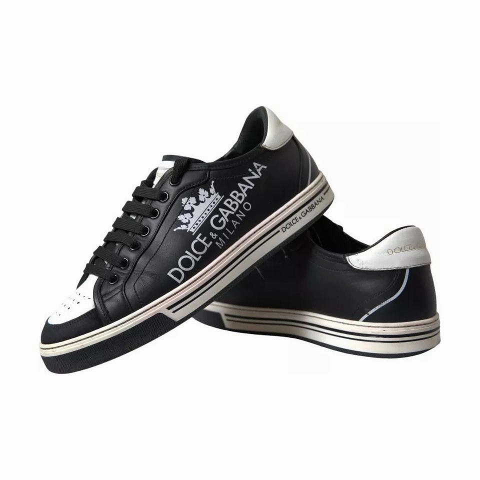 Converse Wedge Sneakers Dolce & Gabbana Black Leather Crown Milano Men Sneakers Shoes