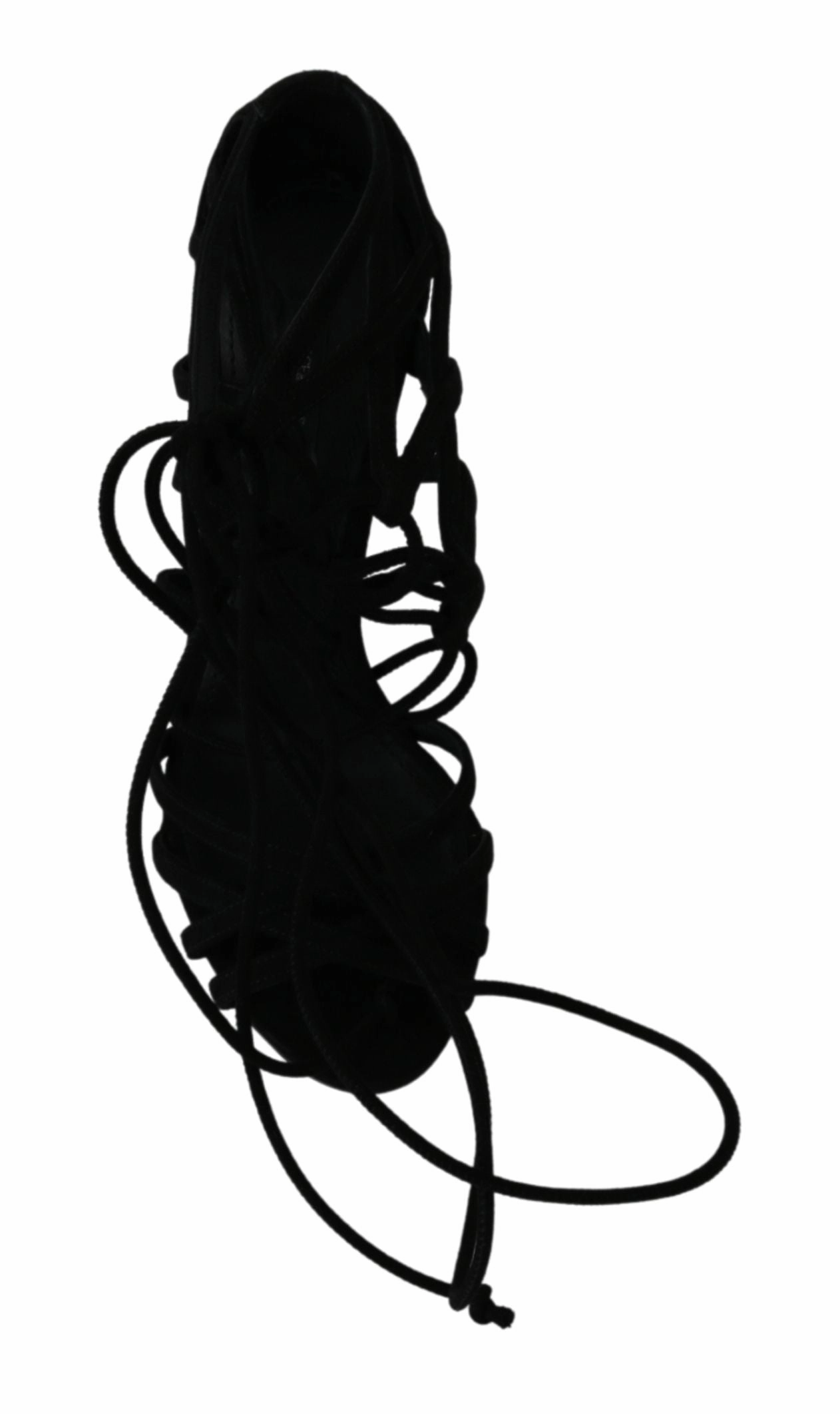 Dolce & Gabbana Black Suede Strap Stilettos Shoes Sandals Mexican Sandals