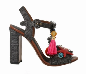 Dolce & Gabbana Gray Straw MARINA Sea Star Sandals Mountain Sandals