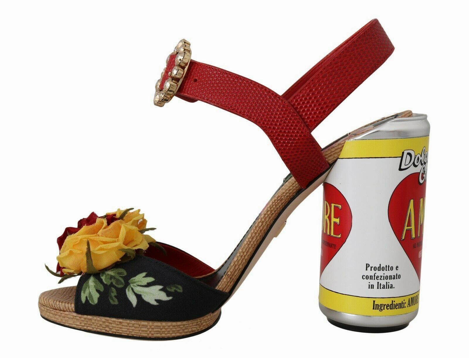 Dolce & Gabbana Multicolor Floral-Embellished Cylindrical Heels AMORE Sandals Sandals Beaches Jamaica