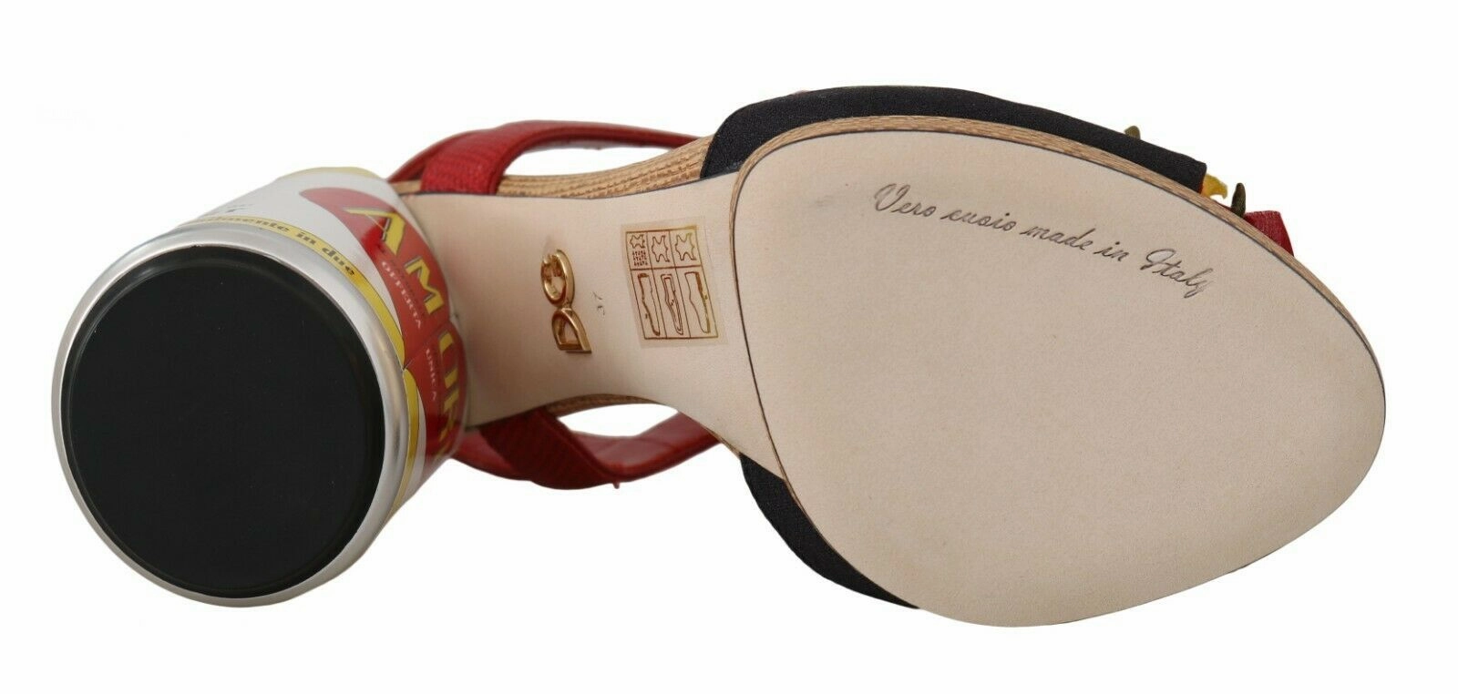 Dolce & Gabbana Multicolor Floral-Embellished Cylindrical Heels AMORE Sandals Palladium Sandals