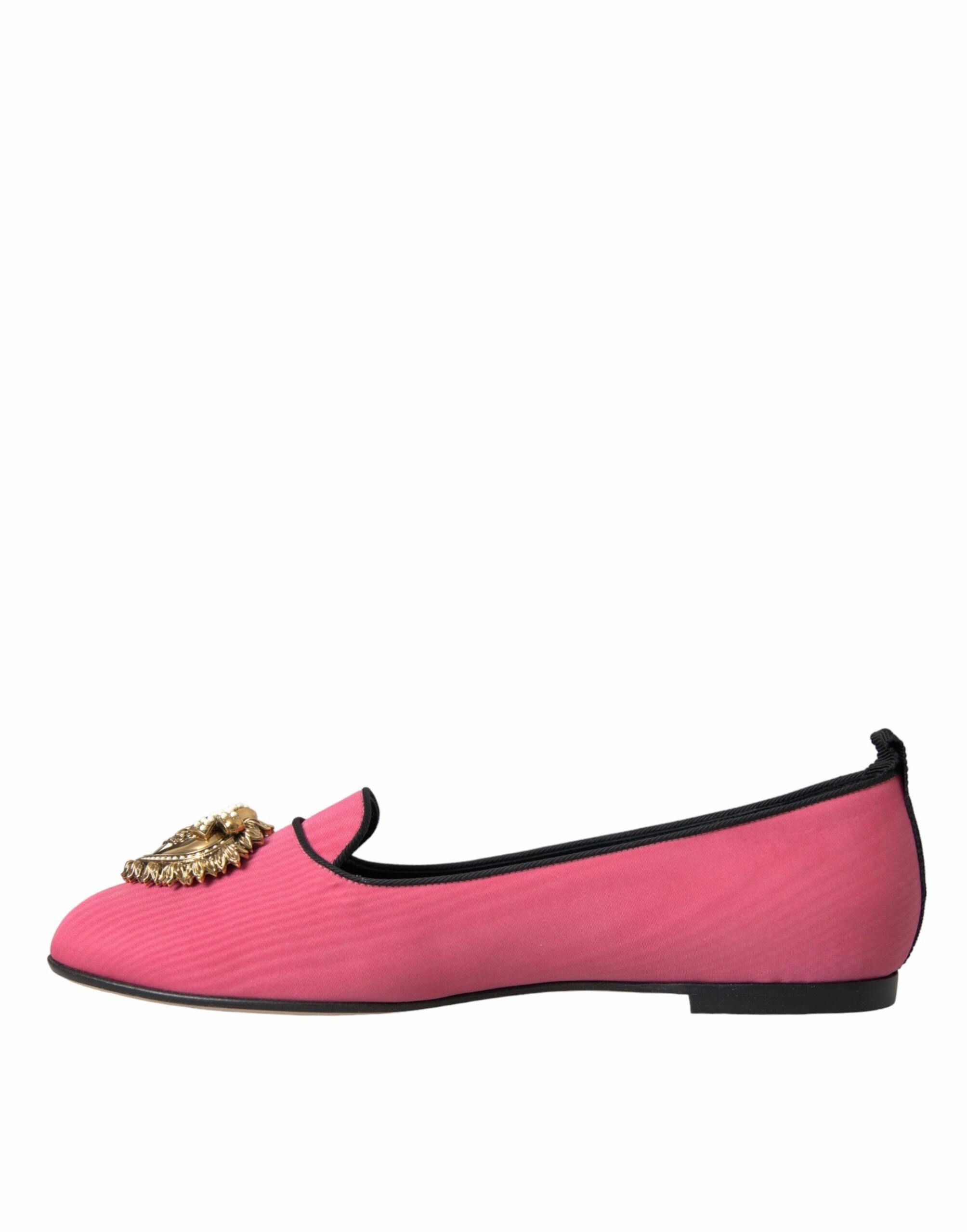 Cheap Flat Wedding Shoes Dolce & Gabbana Pink Velvet Slip On Loafers Flats Shoes