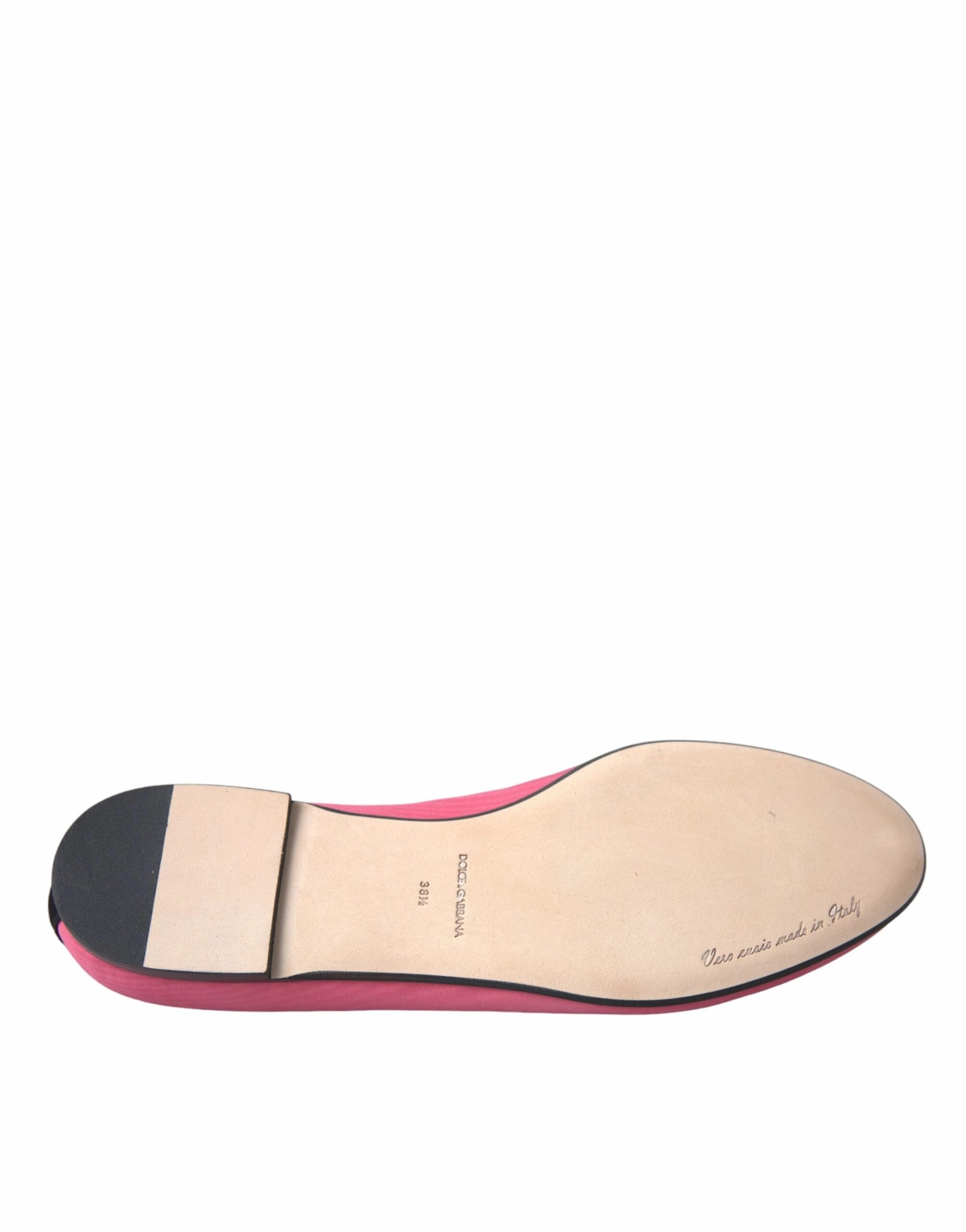 Pointe Shoe Flats Dolce & Gabbana Pink Velvet Slip On Loafers Flats Shoes