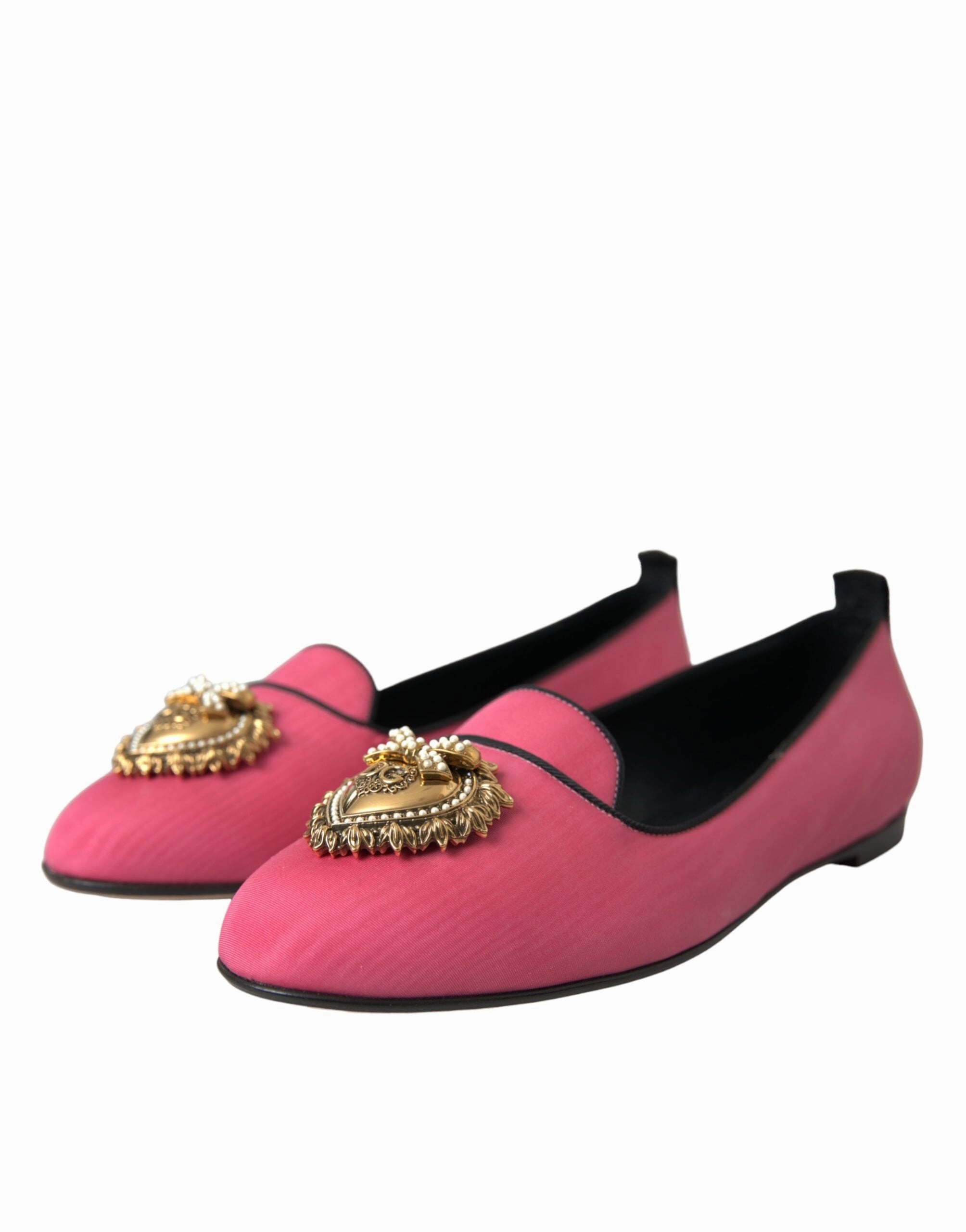 Glock Flat Trigger Shoe Dolce & Gabbana Pink Velvet Slip On Loafers Flats Shoes