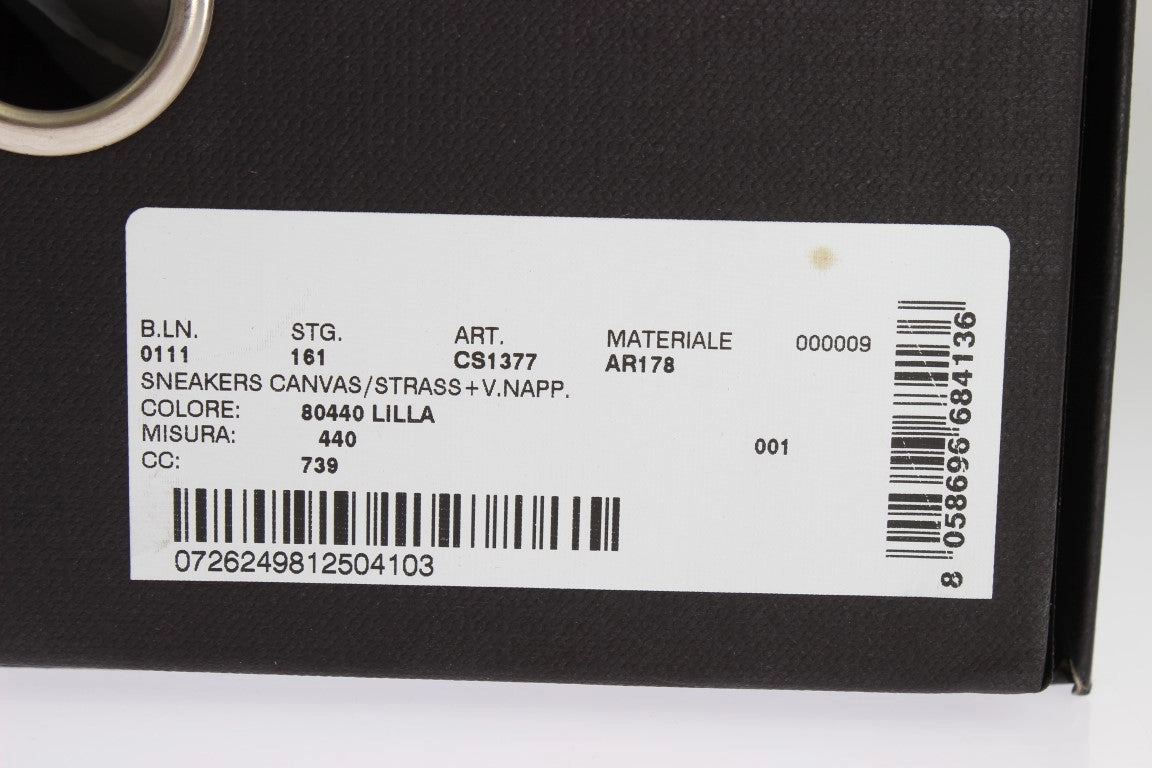 Dolce & Gabbana Purple Strass Canvas Logo Sneakers Club C Grounds Sneakers