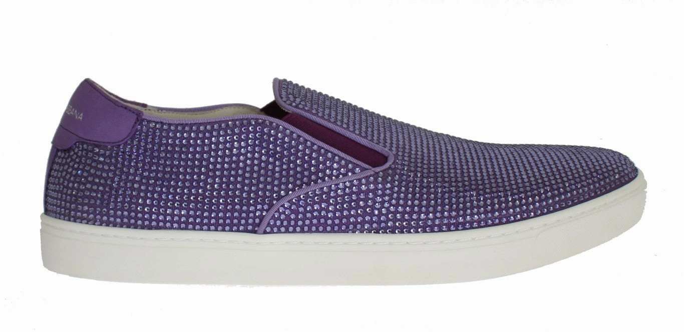 Gum Sole Sneakers Dolce & Gabbana Purple Strass Canvas Logo Sneakers