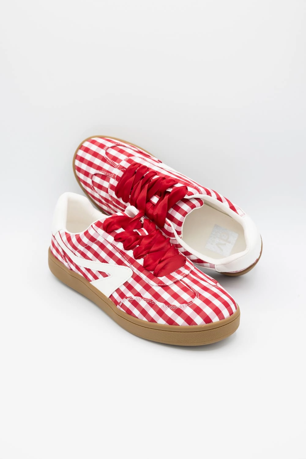 Tweed Sneakers Dolce Vita Voyage Sneakers for Women in Red Gingham | VOYAGE-REDGINGHAM