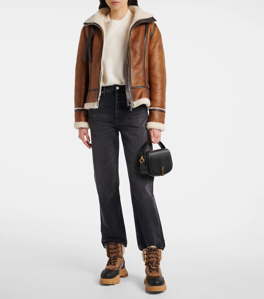 Best Walking Shoes For Seniors With Flat Feet Dorothee Schumacher Sporty Shearling leather lace-up boots