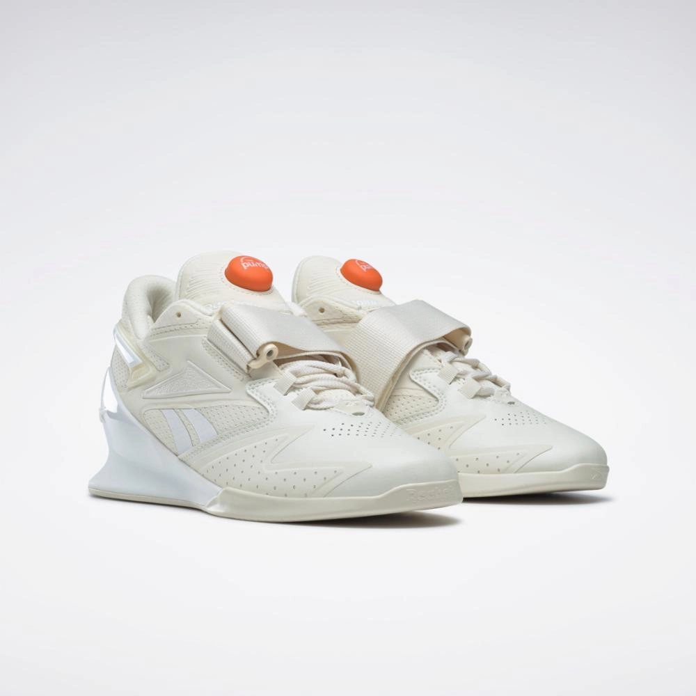 Reebok Footwear Women Legacy Lifter III Shoes CLAWHT/FTWWHT/SMAORA Leather Cross Training Shoes