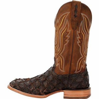 Usmc Boots Durango Premium Exotic Pirarucu - Cedar Black/Monarch Orange