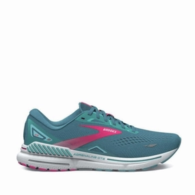 Top Rated Cross Trainer Shoes Brooks Women's Adrenaline GTS 23 Running Shoes AW24 Storm Blue/Pink/Aqua