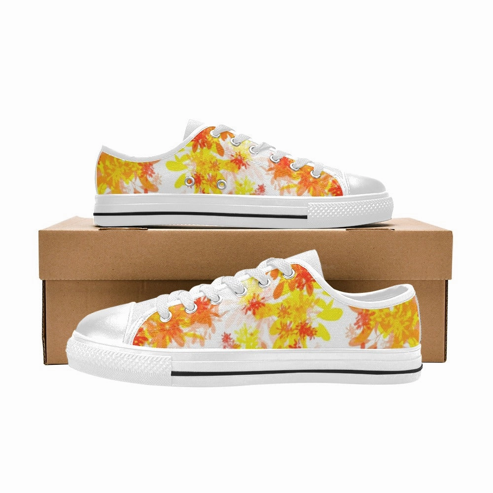 Inexpensive Flat Shoes Golden Leaves Low Rise Lace Up Shoes up to size 12