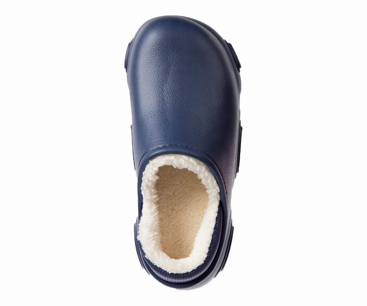 FOAMWALK Men's Soft and Comfortable EVA Clog with Faux Fur Lining and Fabric Heel - Furry Clogs for Men Paw Clogs