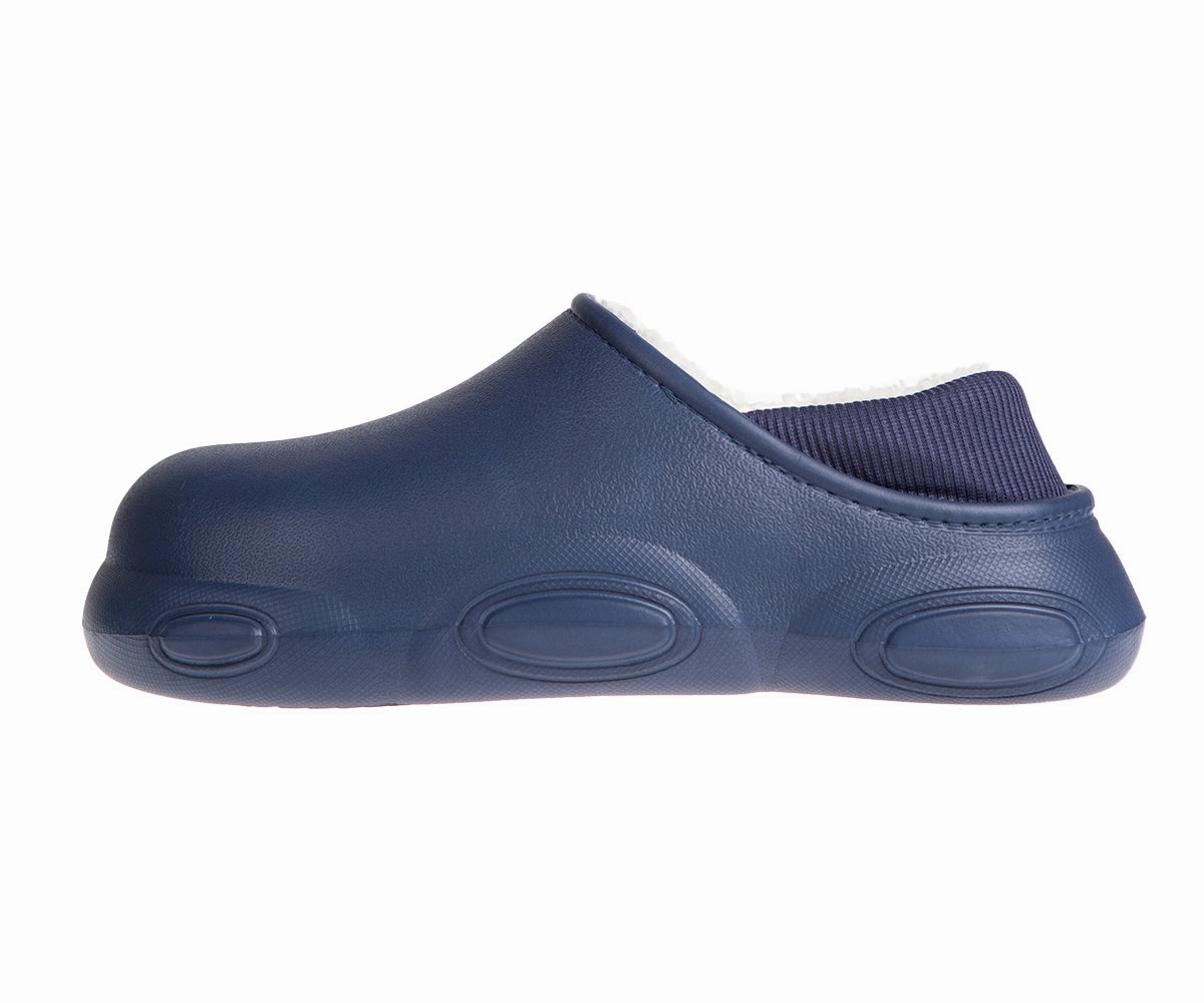 FOAMWALK Men's Soft and Comfortable EVA Clog with Faux Fur Lining and Fabric Heel - Furry Clogs for Men Travelport Clogs Easy Spirit