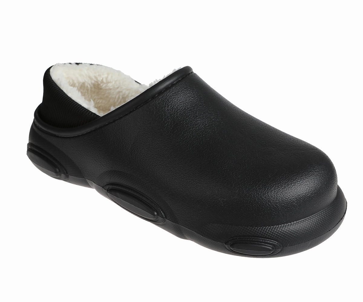 Floral Clogs FOAMWALK Men's Soft and Comfortable EVA Clog with Faux Fur Lining and Fabric Heel - Furry Clogs for Men