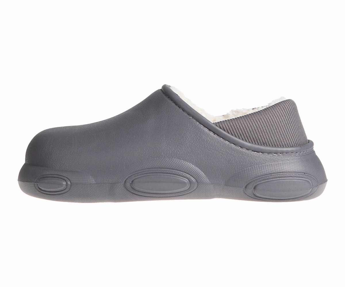 Maibulun Clogs FOAMWALK Men's Soft and Comfortable EVA Clog with Faux Fur Lining and Fabric Heel - Furry Clogs for Men