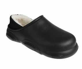 FOAMWALK Men's Soft and Comfortable EVA Clog with Faux Fur Lining and Fabric Heel - Furry Clogs for Men Clogs Hiker