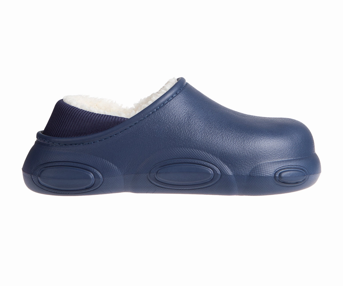 Kitten Heel Clogs FOAMWALK Men's Soft and Comfortable EVA Clog with Faux Fur Lining and Fabric Heel - Furry Clogs for Men