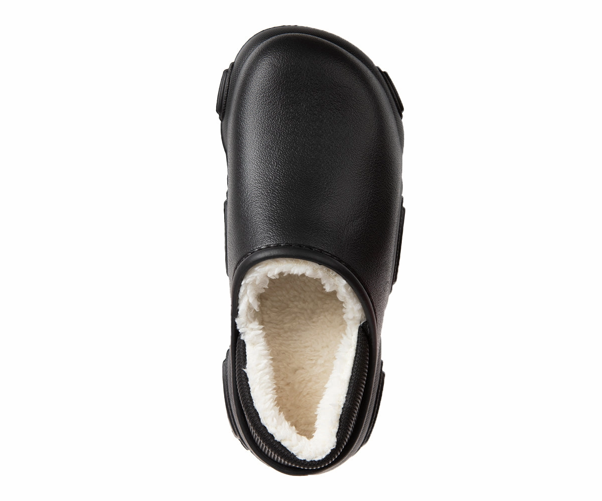 FOAMWALK Men's Soft and Comfortable EVA Clog with Faux Fur Lining and Fabric Heel - Furry Clogs for Men Shuv Fitflop Clogs