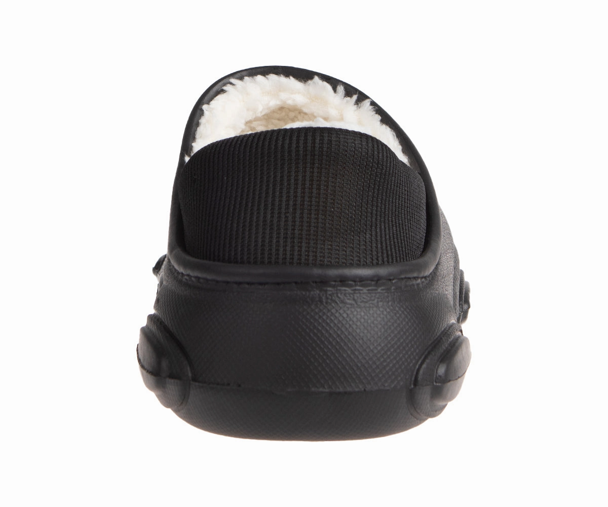 FOAMWALK Men's Soft and Comfortable EVA Clog with Faux Fur Lining and Fabric Heel - Furry Clogs for Men Bathroom Clogs