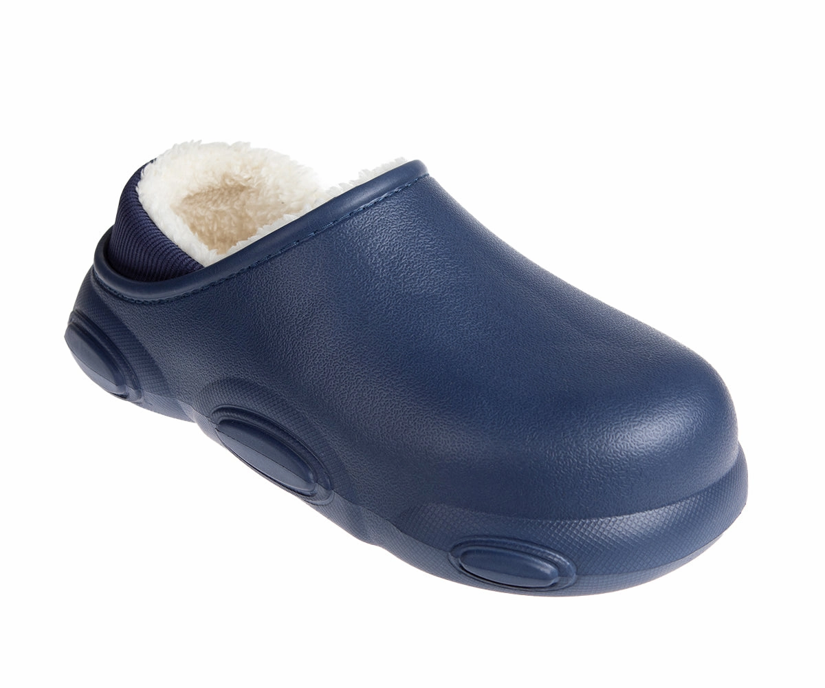 FOAMWALK Men's Soft and Comfortable EVA Clog with Faux Fur Lining and Fabric Heel - Furry Clogs for Men Clogs 14