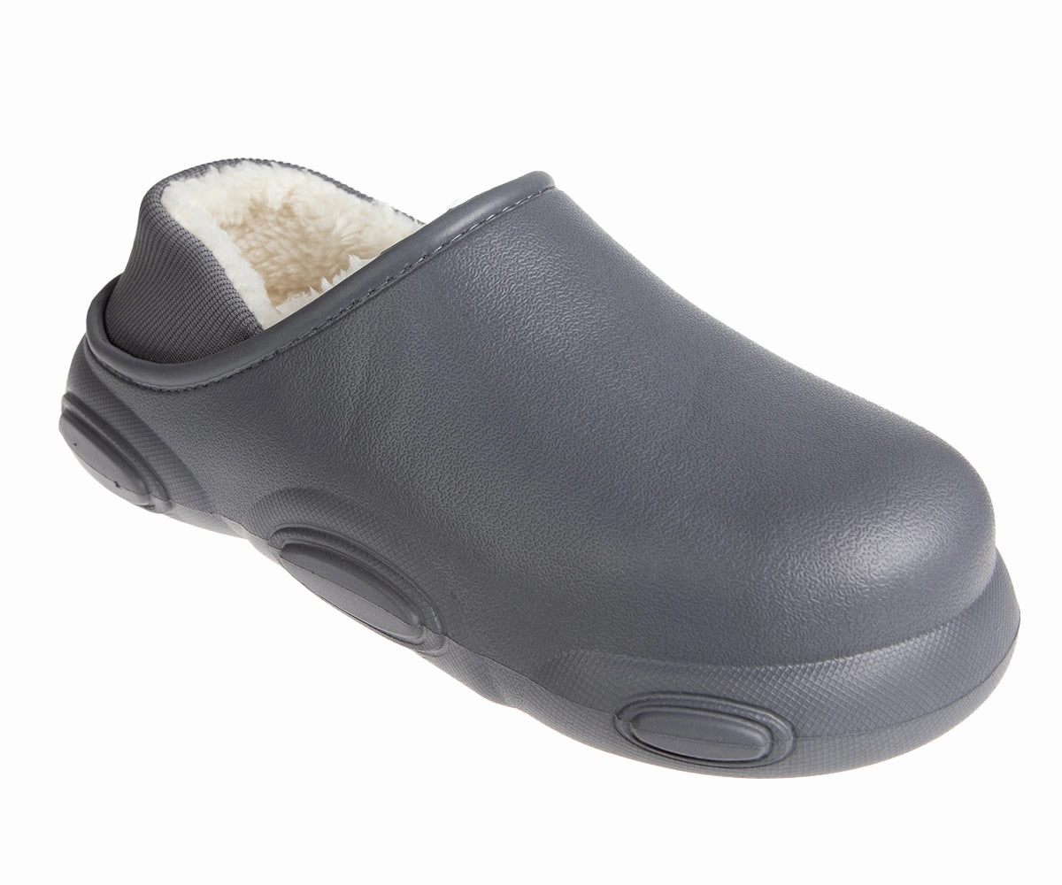 Mion Clogs FOAMWALK Men's Soft and Comfortable EVA Clog with Faux Fur Lining and Fabric Heel - Furry Clogs for Men