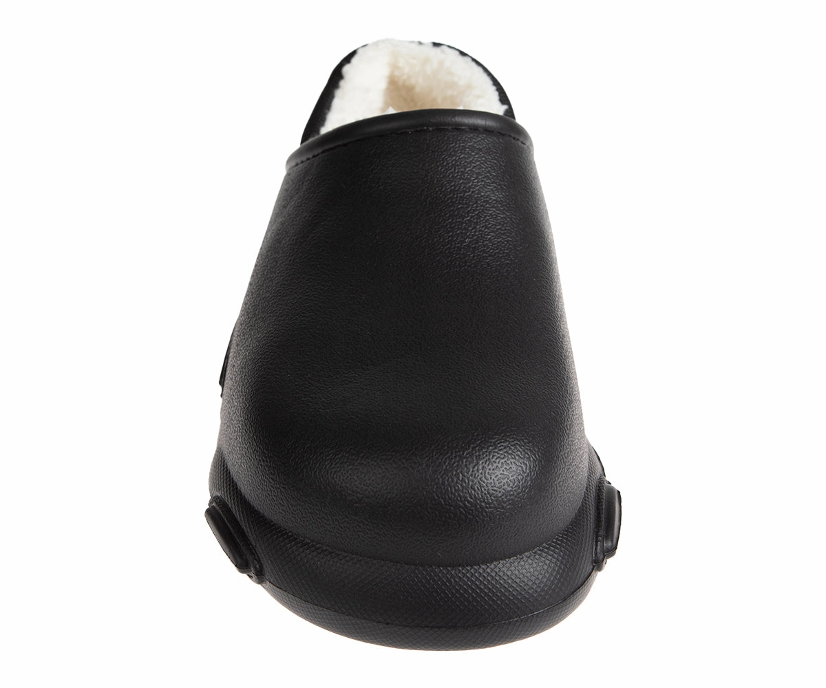 FOAMWALK Men's Soft and Comfortable EVA Clog with Faux Fur Lining and Fabric Heel - Furry Clogs for Men Paige Clogs