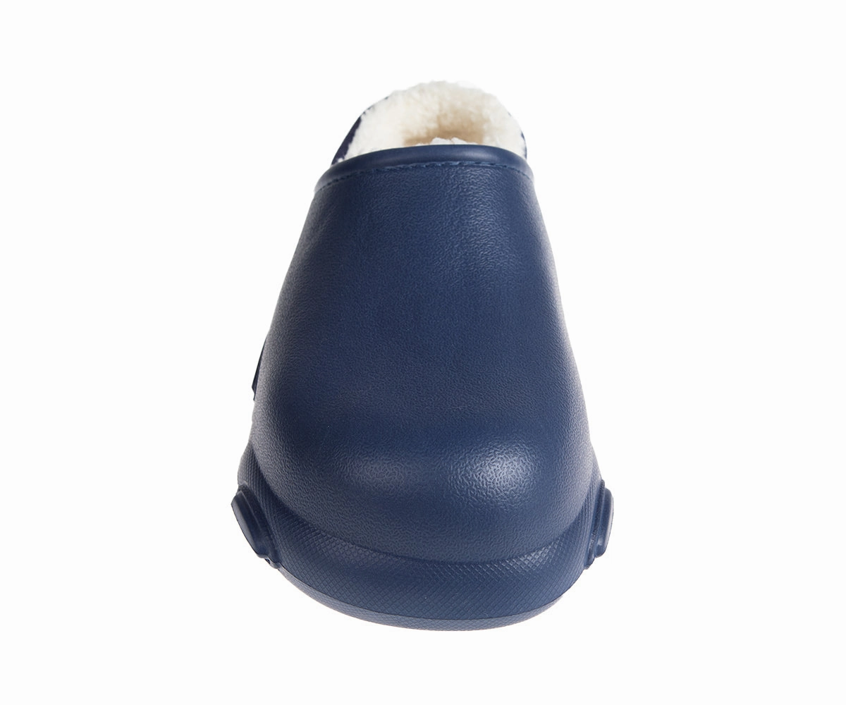 FOAMWALK Men's Soft and Comfortable EVA Clog with Faux Fur Lining and Fabric Heel - Furry Clogs for Men Italian Garden Clogs