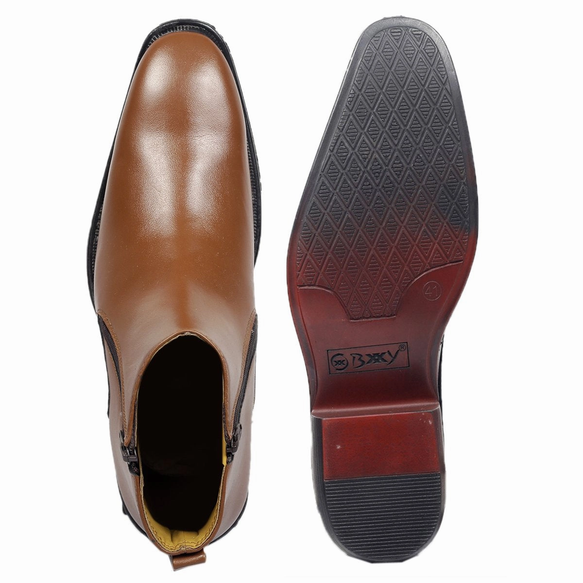 Ankle Muck Boots Men's Height Increasing Formal Wear Zipper Boots