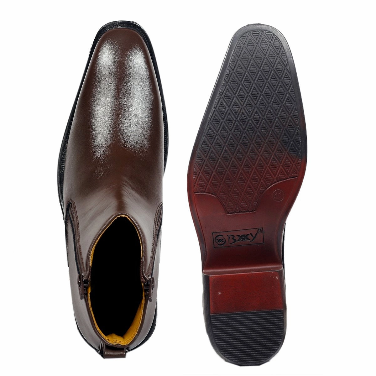 Wide Width Snow Boots Men's Height Increasing Formal Wear Zipper Boots