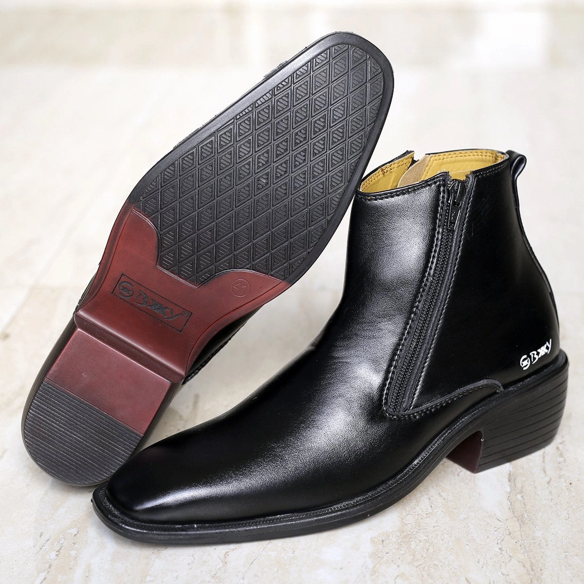 These Boots Are Made For Walking Lyrics Men's Height Increasing Formal Wear Zipper Boots