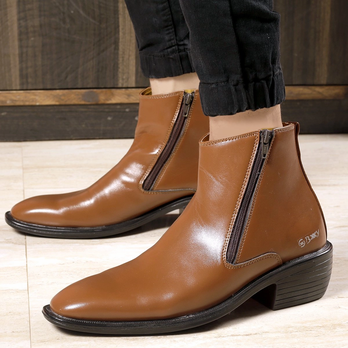 Sierra Boots Men's Height Increasing Formal Wear Zipper Boots