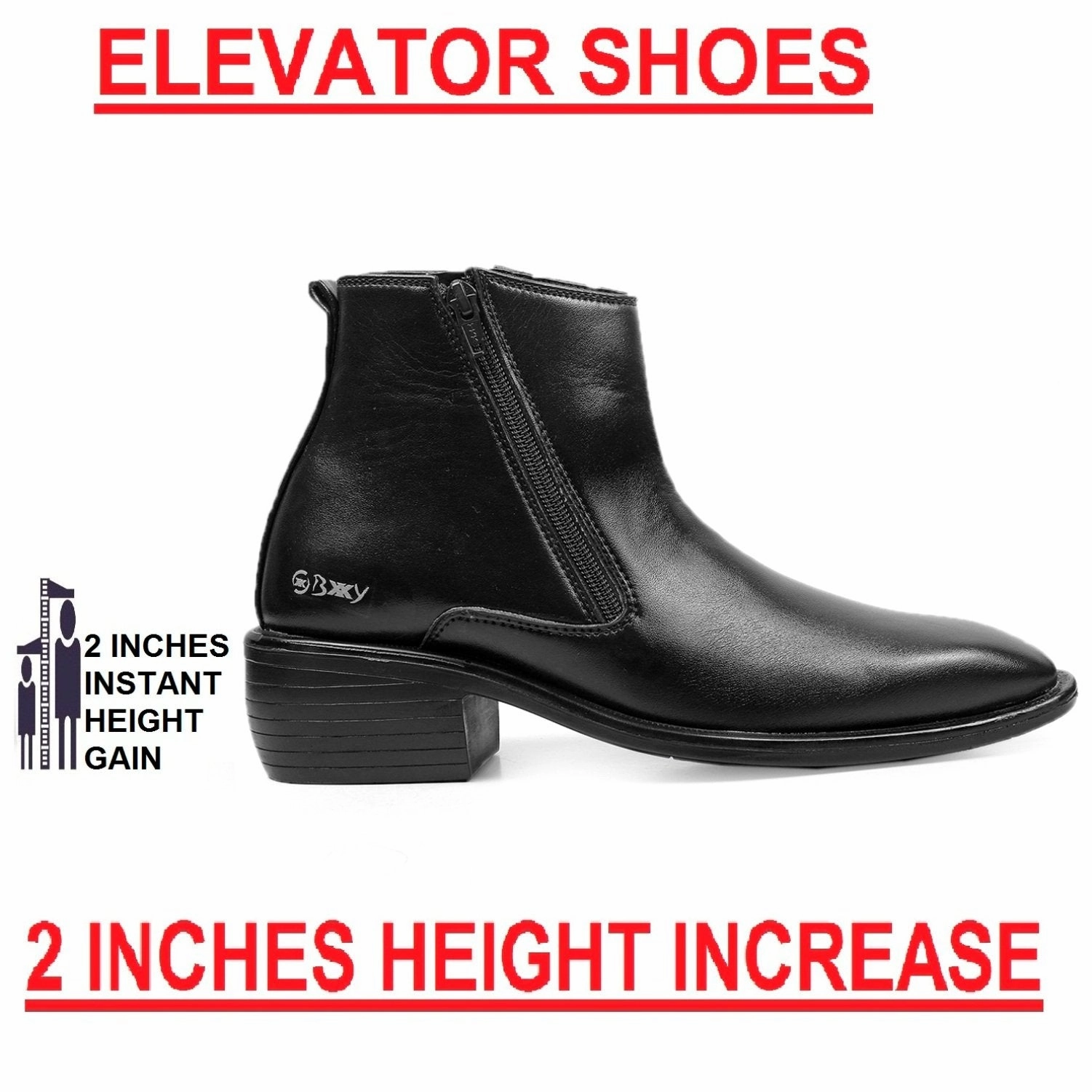 Men's Height Increasing Formal Wear Zipper Boots Oli Boots