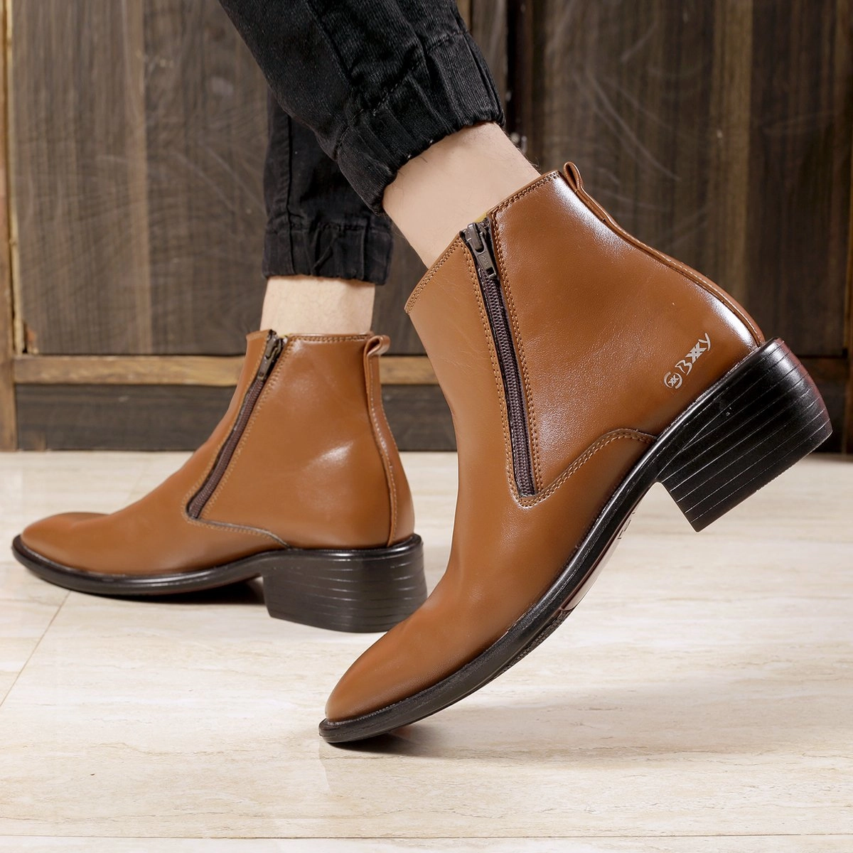 Wader Boots For Fishing Men's Height Increasing Formal Wear Zipper Boots