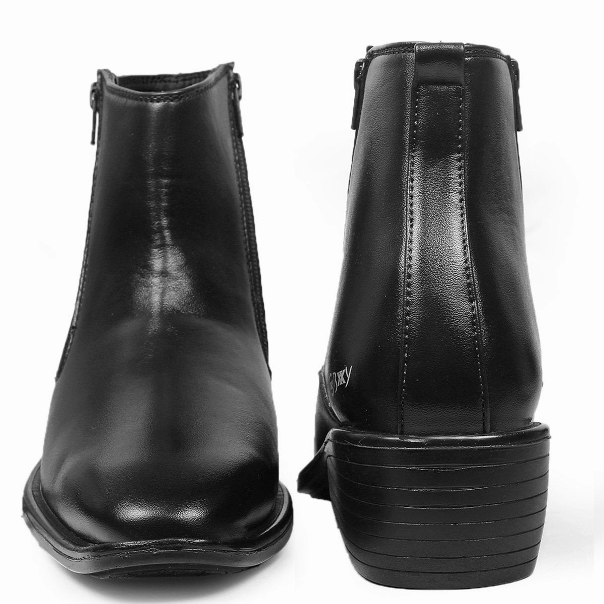 Boots With Buttons Men's Height Increasing Formal Wear Zipper Boots