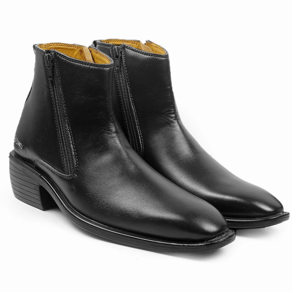 Grey Chelsea Boots Men's Height Increasing Formal Wear Zipper Boots