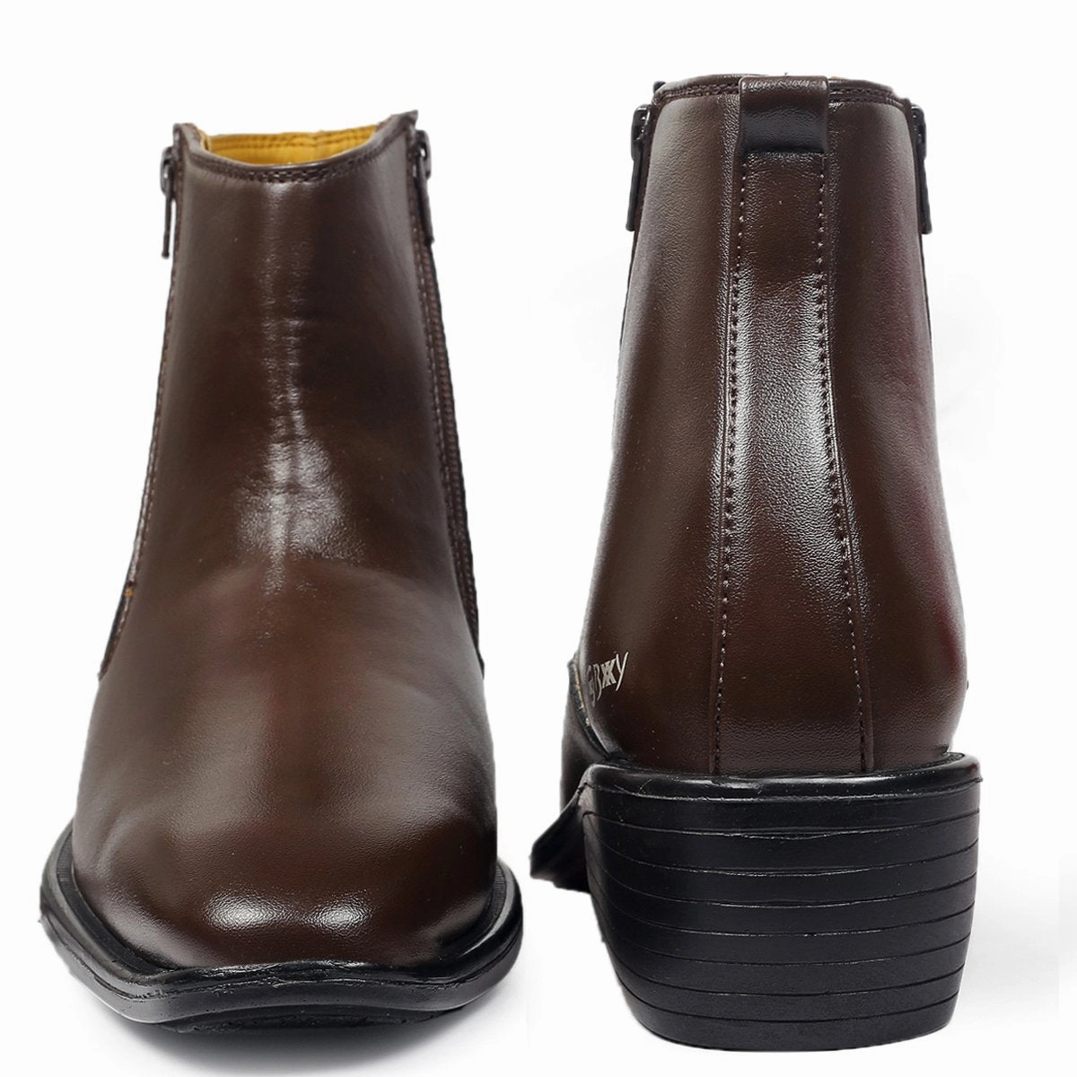 Men's Height Increasing Formal Wear Zipper Boots Boys Dress Boots
